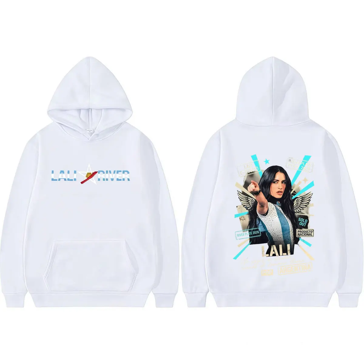 Фото Винтажные худи Singer Lali Esposito LA QUE LE GANA AL TIEMPO 2026 Tour для мужчин и женщин, повседневные пуловеры в стиле Харадзюку, оверсайз свитшоты №4