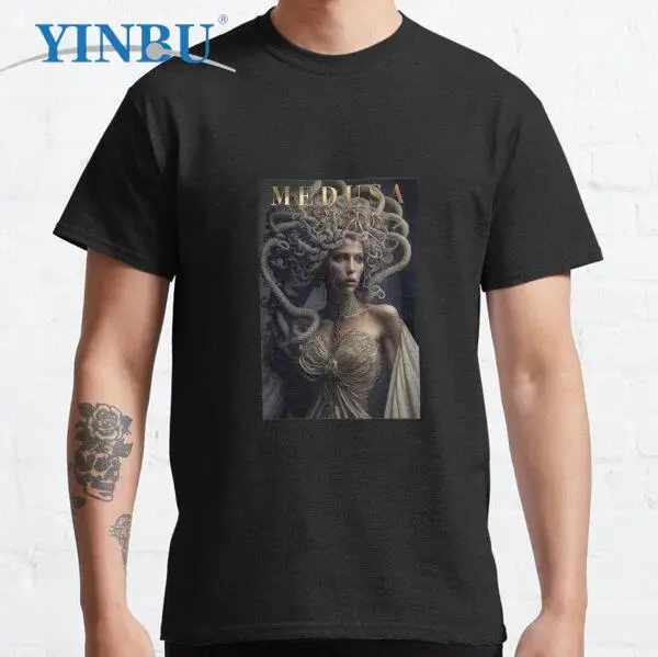 

Medusa art legend funny t shirt for men 2023 new YIN BU Men's clothing