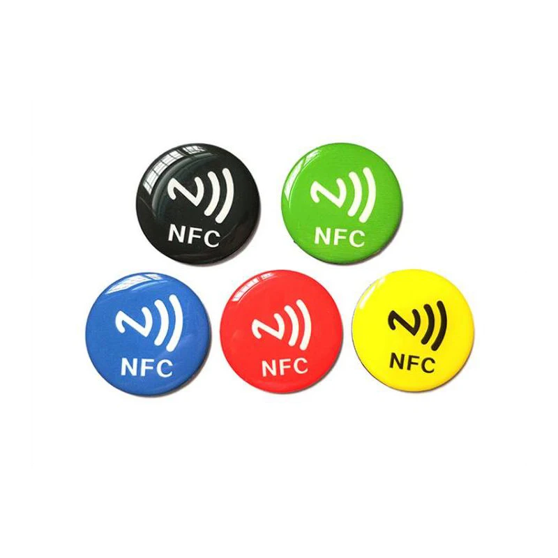 

50pcs 35mm PVC NTAG213 tag NTAG213 anti-metal eletronic tags NTAG213 card with adhesive on the back NFC 144bytes Inspection tag