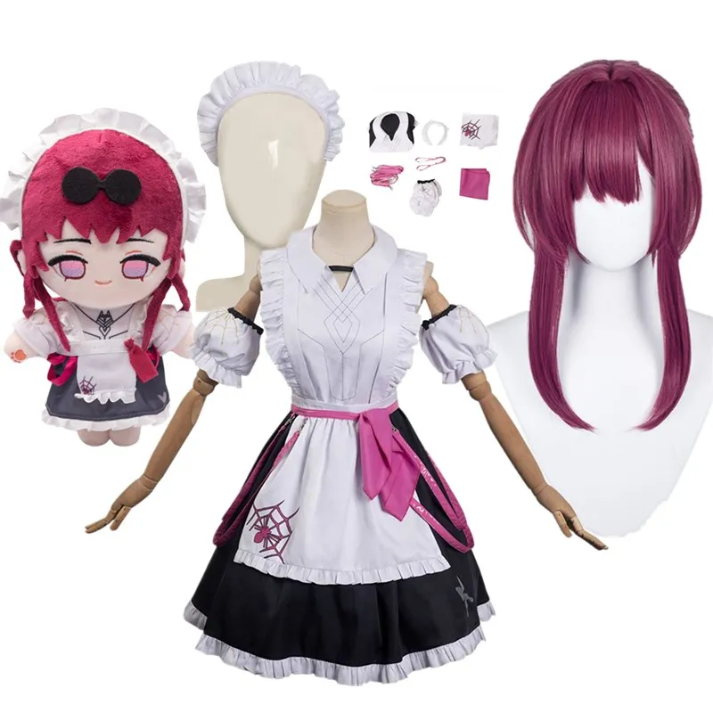 

Женский костюм горничной и Лолиты, костюм для косплея хонькай со звездами, рейками, ролепкой, париком, фантастические наряды на Хэллоуин, карнавал, женский костюм