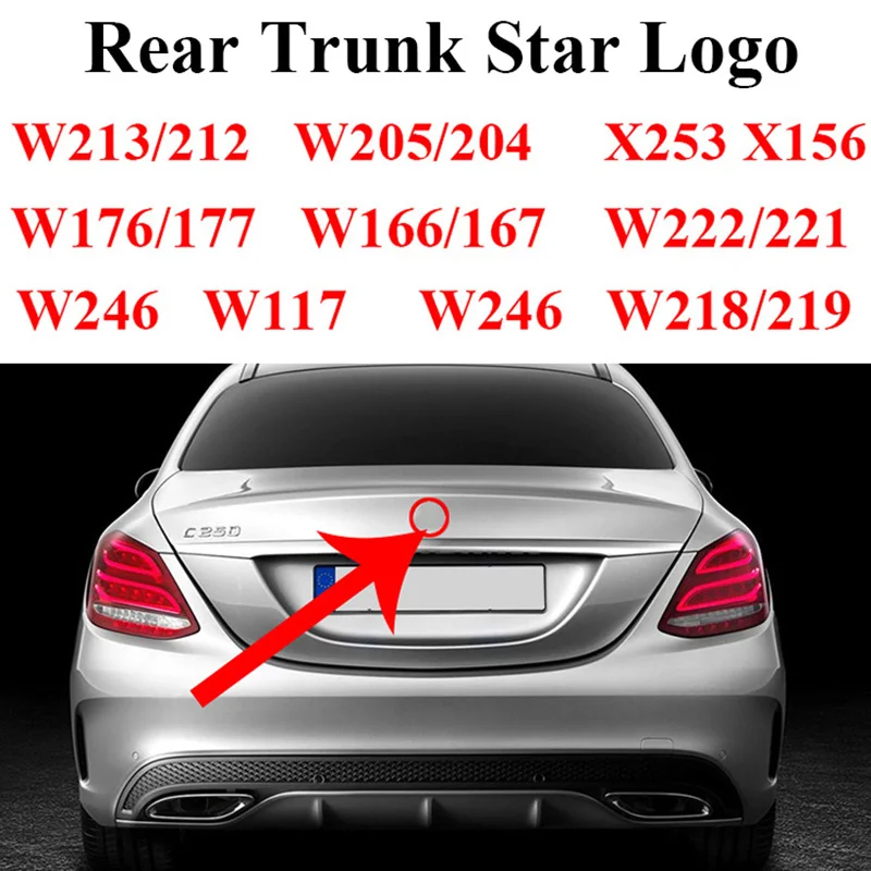

3D ABS значок для багажника автомобиля Mercedes Benz Star логотип эмблема W205 W204 W213 W212 W176 W177 X156 X253 W166 W167 аксессуары