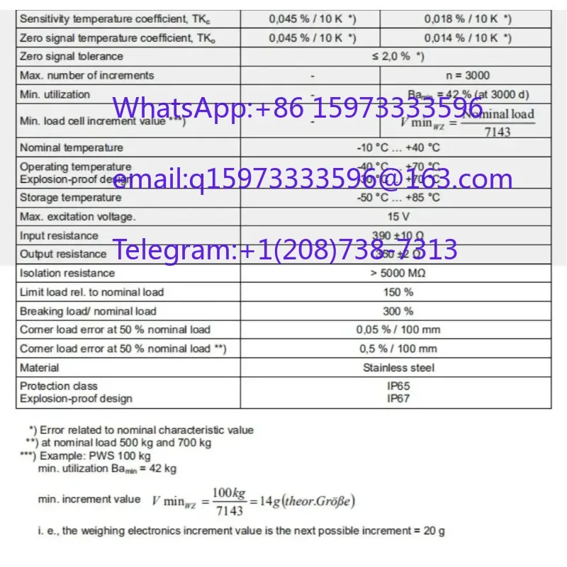 Тензодатчик Schenck PWS D1 одноточечный, 30 кг, 60 кг, 100 кг, 150 кг, 300 кг, высокоточный датчик веса для платформенных весов (art.: 3920da13cbed7) - 3920da13cbed7