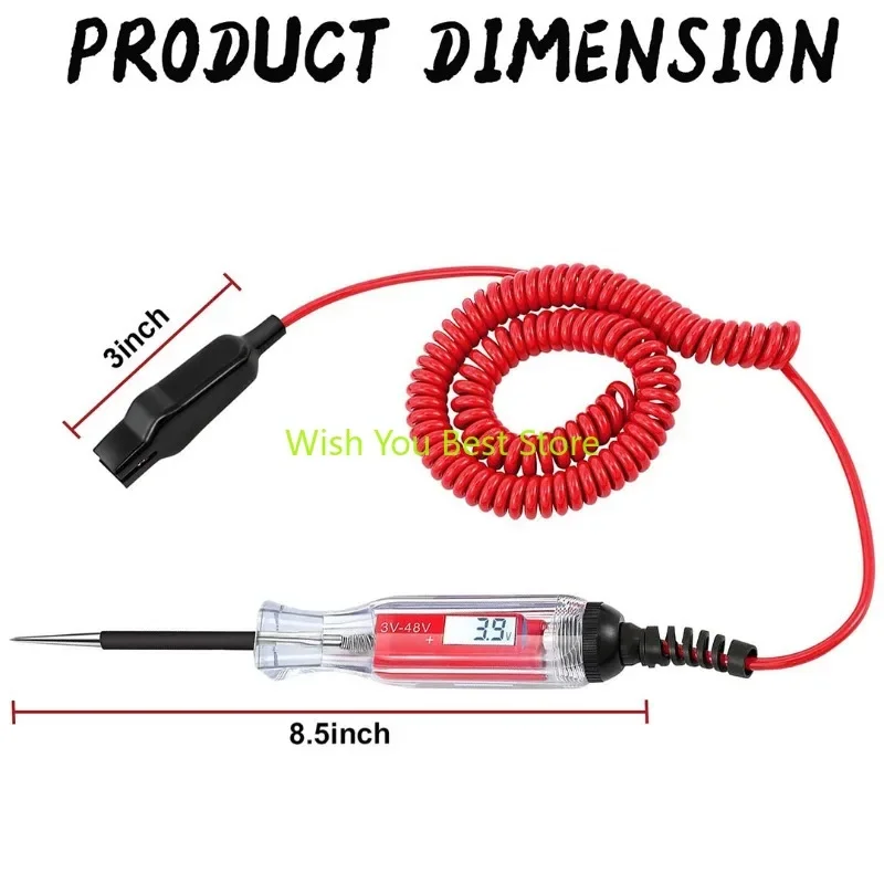 цифровая автомобильная тестовая ручка ЖК-экран 3-48 В с высокой точностью