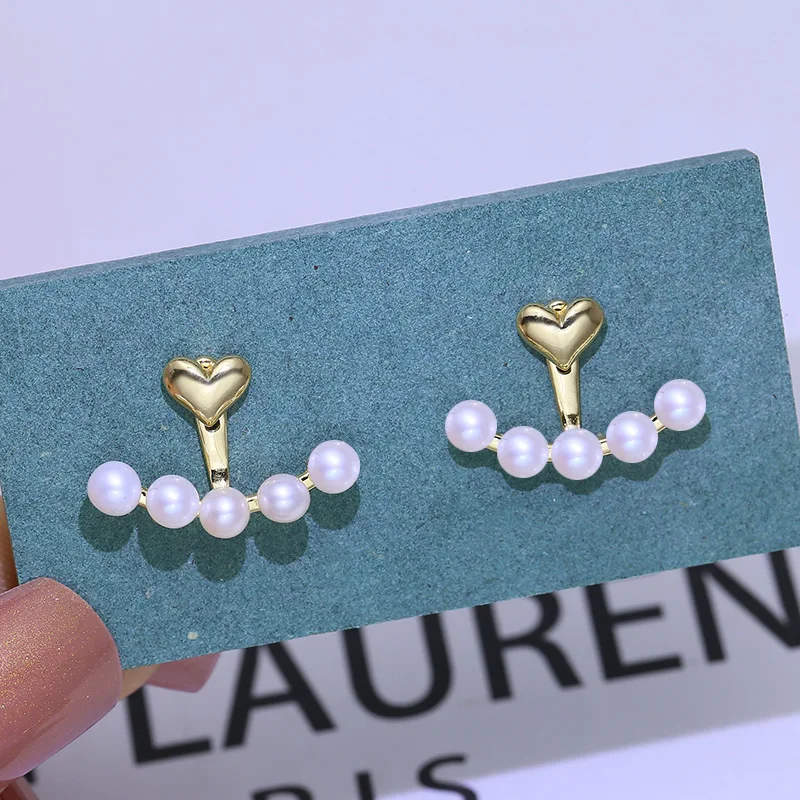 

MeiBaPJ 925 Genuine Silver Small 4mm Natural Pearl Fashion Stud Earrings Fine Wedding Jewelry for Women