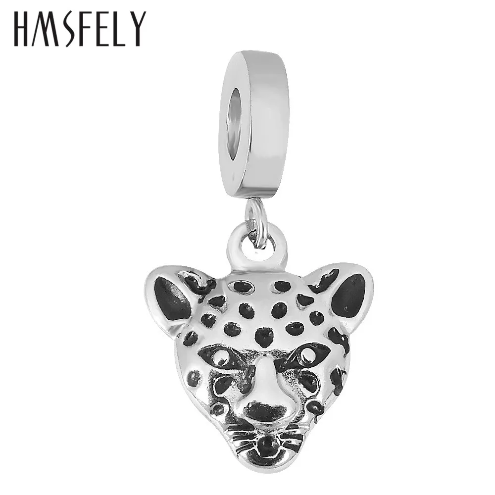 HMSFELY-Colgante de acero inoxidable con diseño de leopardo, Jaguar, Pantera, para pulsera, collar, fabricación de joyas, accesorios, piezas de pulseras