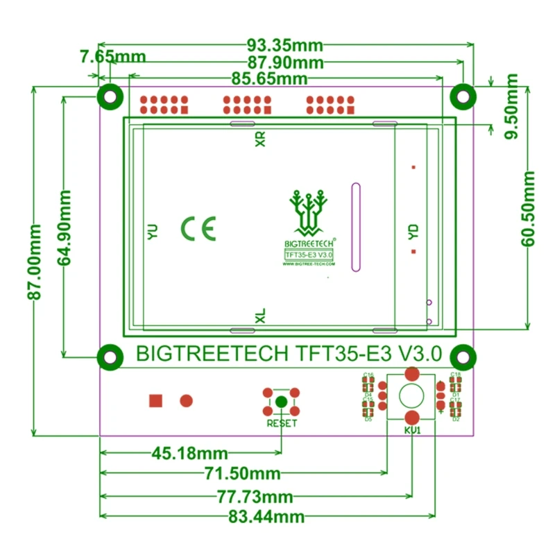TFT35 E3 V3.0 дисплей с сенсорным экраном 12864 LCD модель для платы 3D-принтера SKR V1.3 MINI PRO