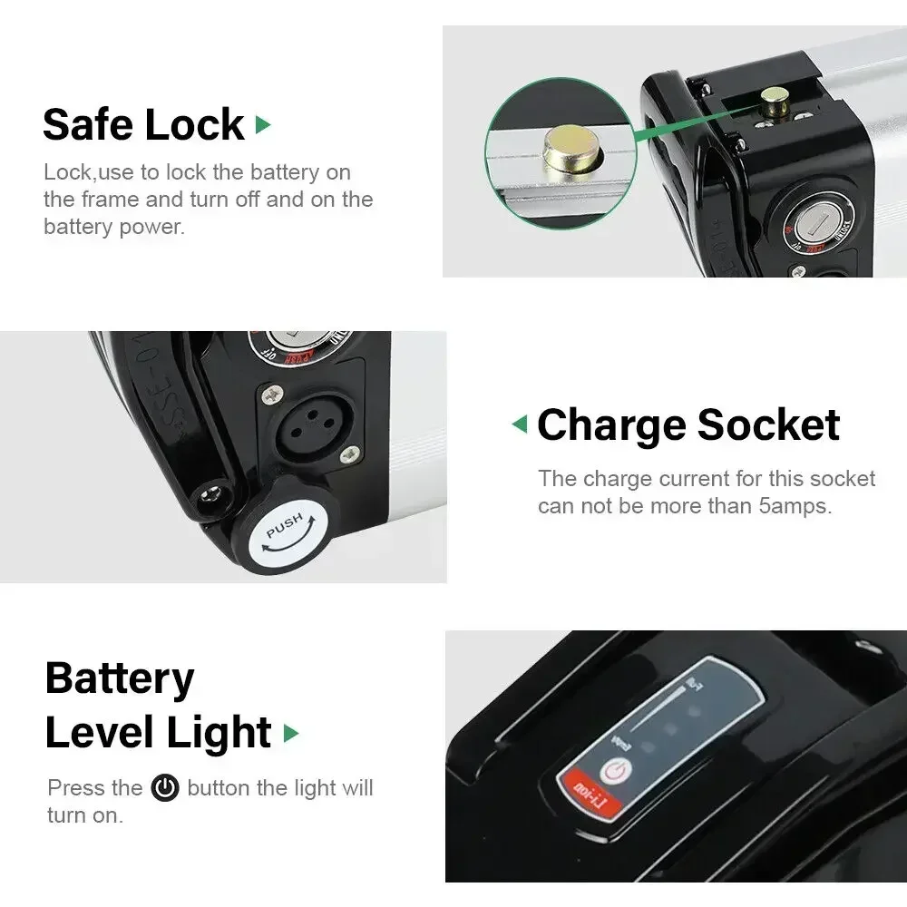 48 В 20 Ач 30 литиевый электрический велосипед Silverfish 1000 Вт 500 24 36 литий-ионный 48V18650