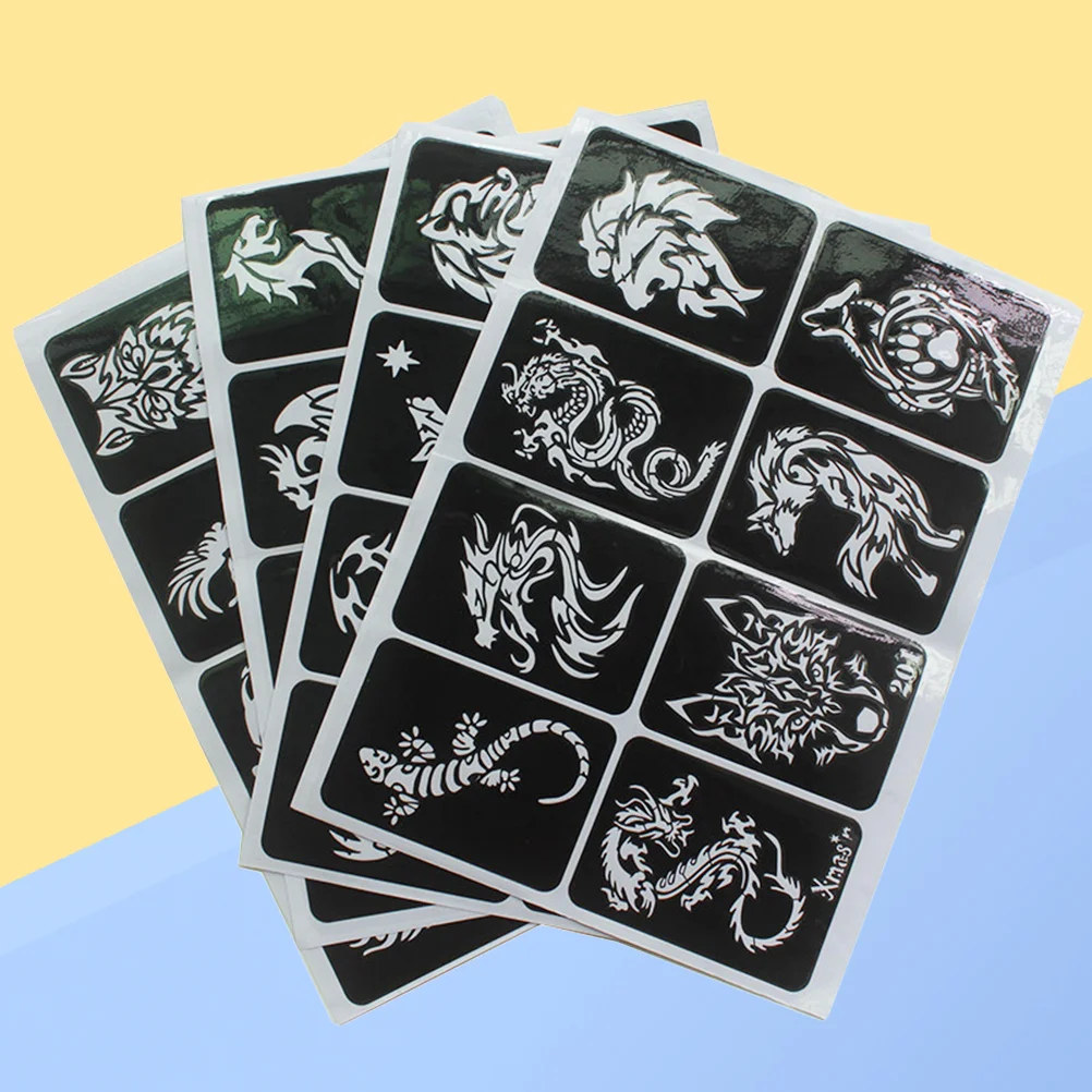 

32pcs Self-adhesive Stencils Templates For Airbrush Spray Face Glitter Tattoos