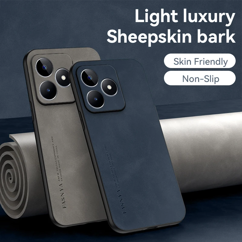 

Luxury PU Leather Case For Realme C53 Matte Non-slip Back Case For Realme C 53 C55 Shockproof Bumper RealmeC53 Funda