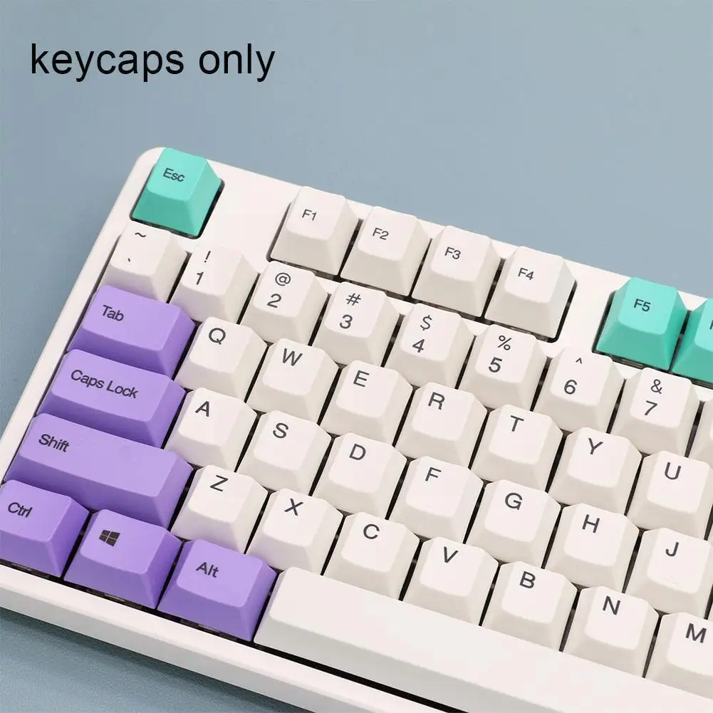 

128 Minimalist Purple Color Cyan Yellow PBT Sublimation Keyboard Key Rose Switch MX Caps Key Blue Mechanical D1Q9