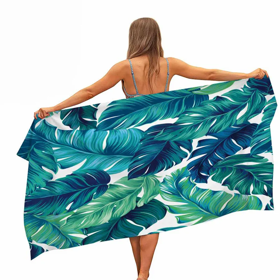 

Tropical Plants Microfiber Pool Beach Towel Portable Quick Fast Dry Sand Outdoor Travel Swim Blanket Thin Yoga Mat Bath Towel