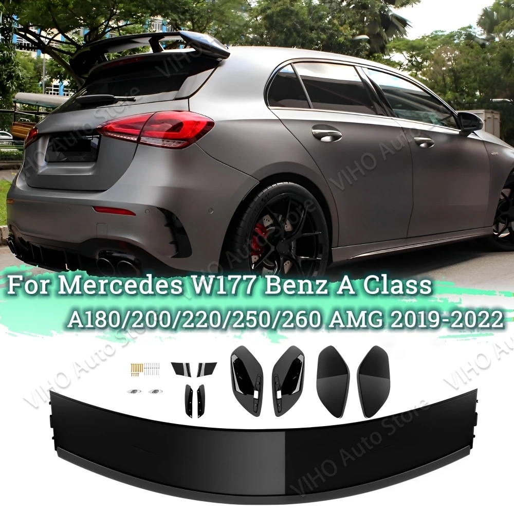 

For Mercedes Benz A35 A45 AMG W177 Car Rear Roof Boot Trunk Spoiler Tail Wing Lip A180 A200 A220 A250 A260 2019 2020 2021 2022