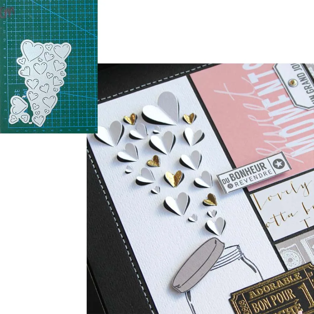

Fold Love Heart Dies Scrapbooking Metal Cutting Dies New 2023 Craft Die Cuts for Card Making Home Decorations DIY Emboss Stencil