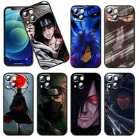 phone case for apple iphone 14 13 12 11 se 2020 x 7 8 6 mini plus pro max anime naruto itachi kakashi black silicone cover