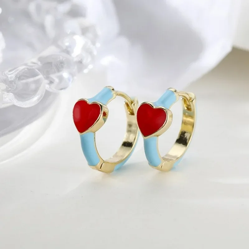 Серьги в форме сердца с цветными блоками женские модные уникальные чувственные