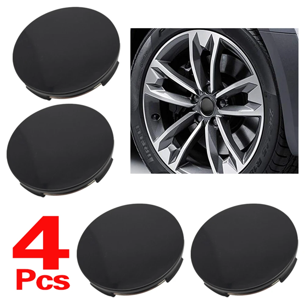 

4Pcs Universal Car Wheel Centre Hub Covers Center ABS Rims Cap Black 65mm OD Flat Wheel Cap 59mm ID Modification Accessories