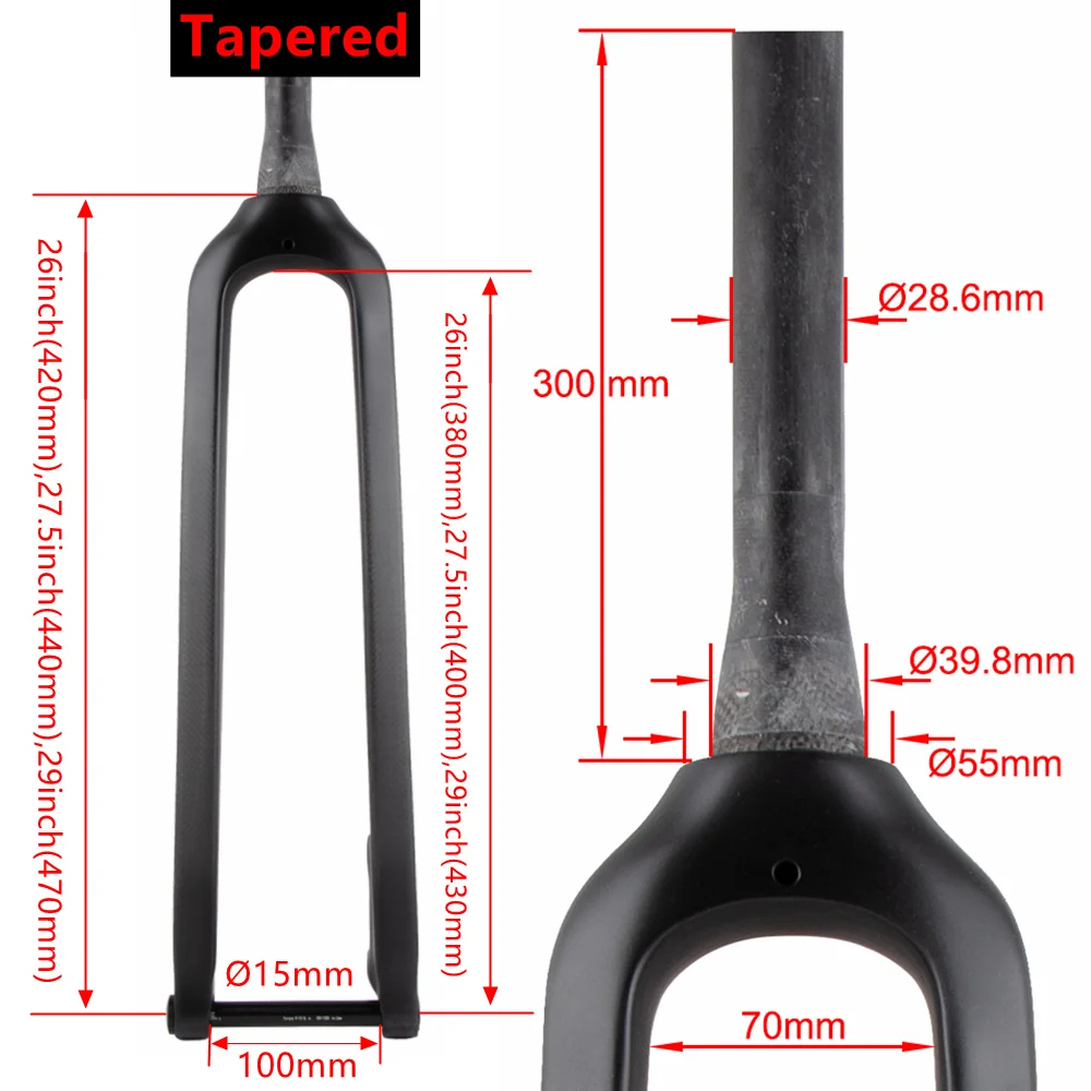 Велосипедная вилка для горного велосипеда передняя из углеродного волокна