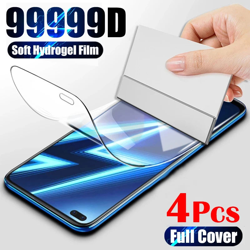 

4PCS Hydrogel Film on For Oppo A17 A16 A15 A53S 5G A54 A92 A52 A91 A73 A77 A57E A94 A74 Screen Protectors Protective No Glass