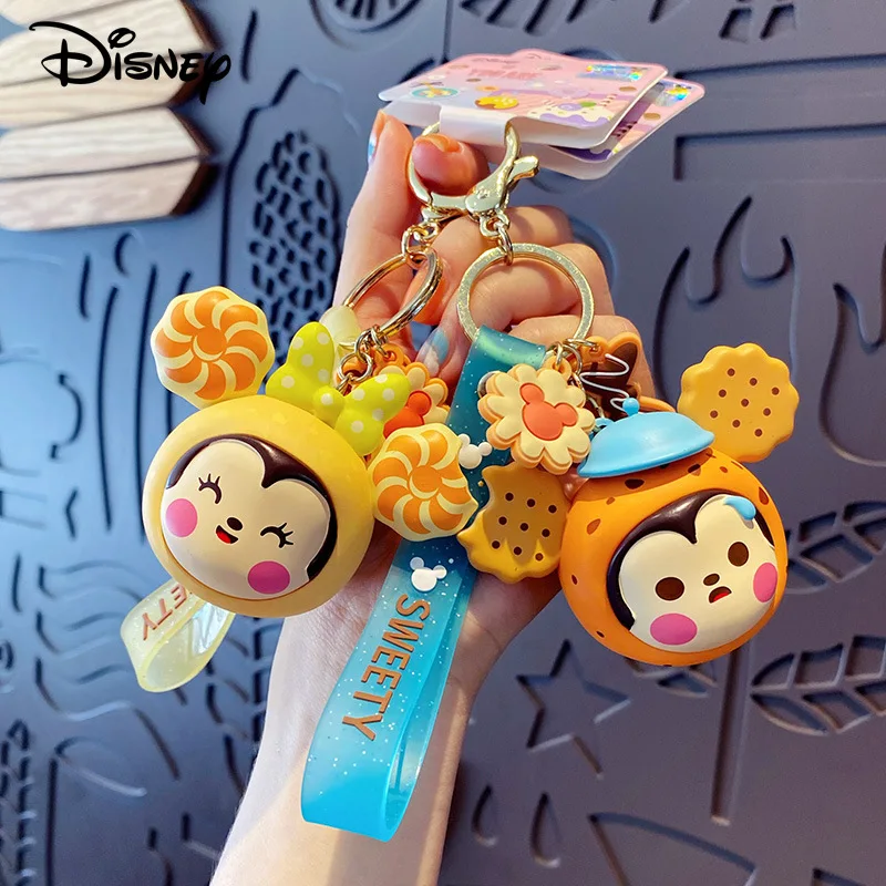 

Disney Minnie Mickey Keychain Animation Derivatives Mickey Minnie Dessert Series Key Chain Lovely Delicate Drip Glue Bag Pendant