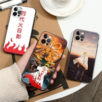 naruto anime cloak 4th 7th hokage black coque silicone phone cases for iphone 12 11 13 pro max xs xr x 8 7 plus se cover fundas
