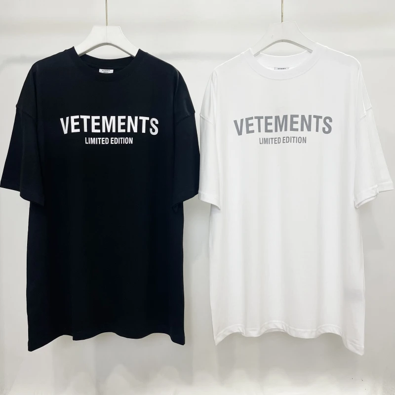 

New 2023ss Vetements Logo Letter Logo Limited Edition Oversized T-Shirt Men Women 1:1 Best Quality Top Tees VTM Short Sleeve
