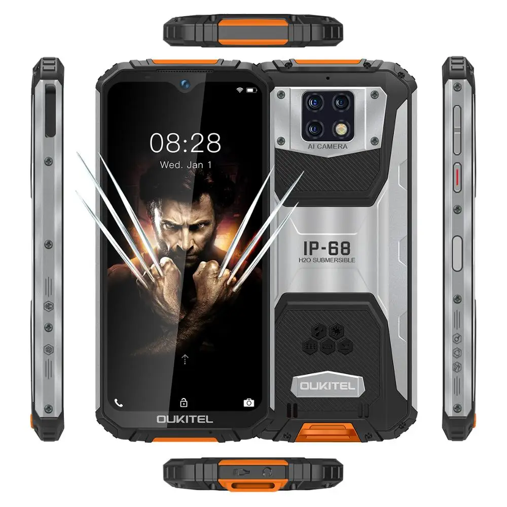 OUKITEL WP6 6GB 128GB 10000mAh Smartphone 6.3'' FHD Waterproof Mobile Phone Octa Core 48MP Triple Cameras Rugged phone