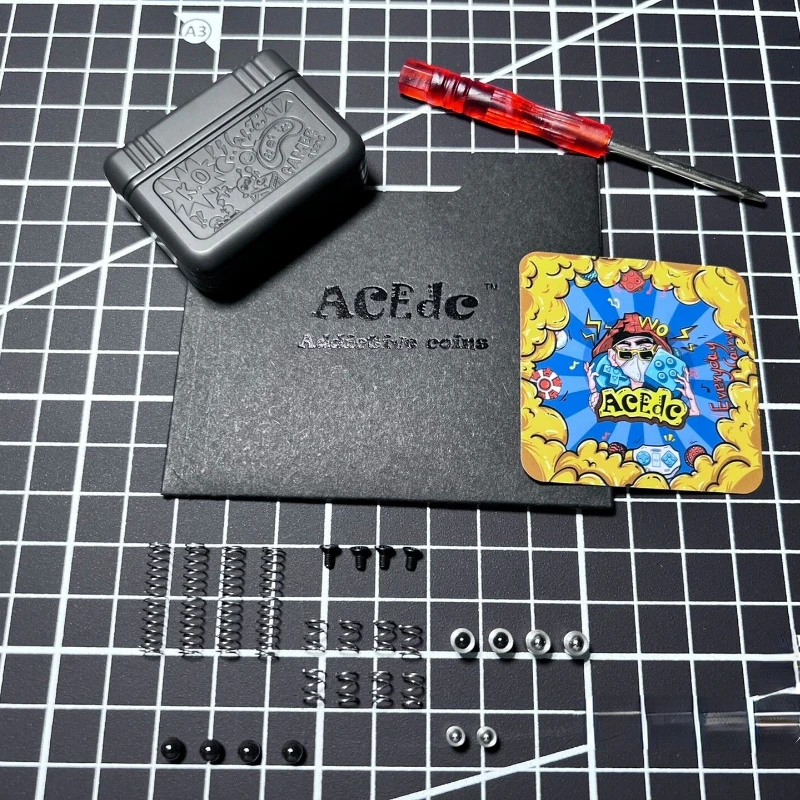 Second-Hand out-of-Print EDC Card with Push Plate Zirconium Alloy Material Box Accessories Complete Stress Relief Toy PPB enlarge