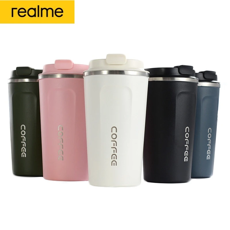 

Realme 380ML/510ML Double Stainless Steel 304 Coffee Mug Car Thermos Mug Leak_Proof Travel Thermo Cup Thermosmug for Gifts