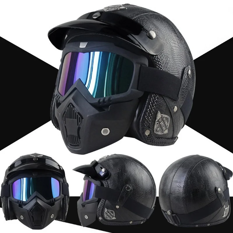 

Мотоциклетный Круизный шлем, многоцветная противотуманная маска в стиле ретро, тактический шлем в стиле милитари
