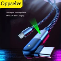 5a fast charging rotating elbow phone cable for samsung s20 s21 xiaomi huawei type c to usb c 60w100w pd cable for ipad macbook