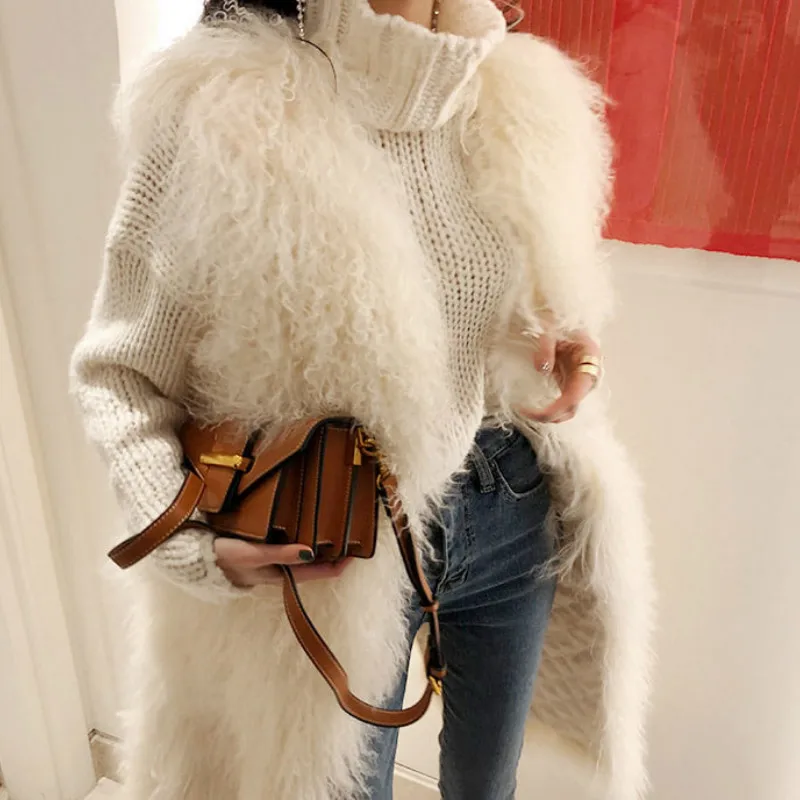 

Chic Faux Fox Fur Vest Coat White Winter Women Casual Slim Sleeveless Jacket Imitation Mink Fur Tank Long Hair Shaggy Cardigan