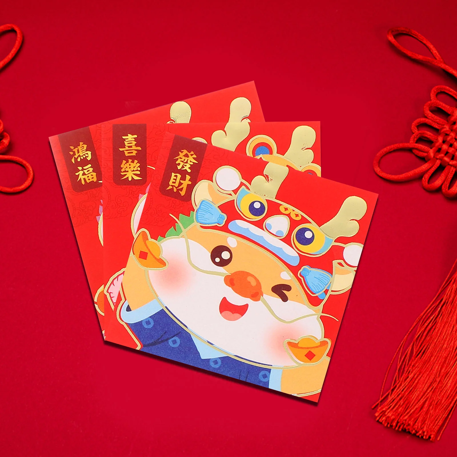 

24 Pcs Dragon Pattern Wedding Favors Red Envelopes Paper Spring Festival Packet