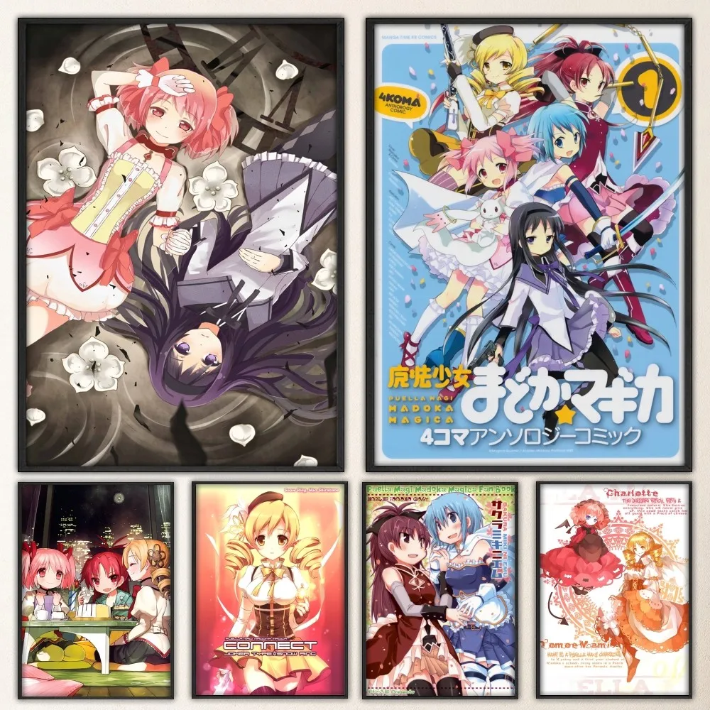 Puella Magi Madoka Magica Аниме Постер Уникальная Наклейка На Стену Для Гостиной Бара
