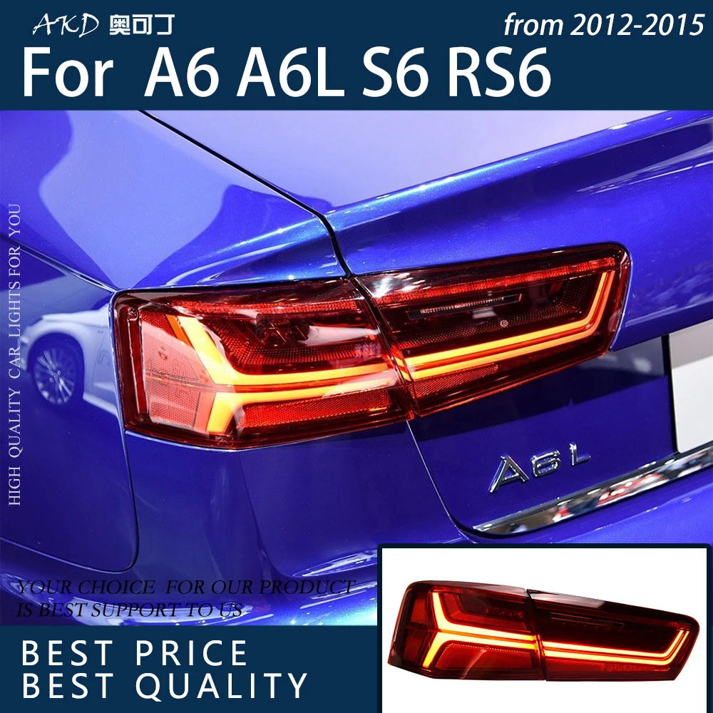

Автомобильные фары для A6 2012-2016 A6L S6 RS6 C7, светодиодная Автомобильная задняя фара, динамический сигнал, подсветка, обновленные аксессуары