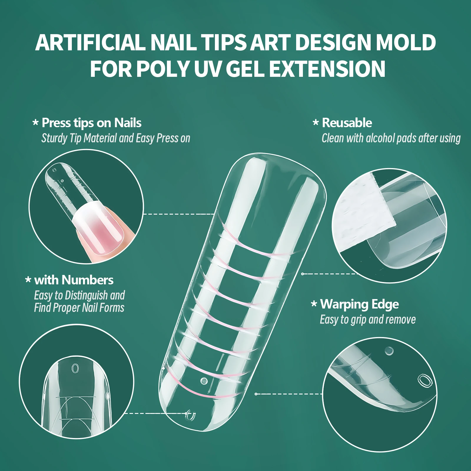 Фото Nailpop Color Nail Dual Forms Set Полные формы для ногтей для многоразовых кончиков ногтей Формы для наращивания ногтей Акриловые двойные формы для ногтей №4