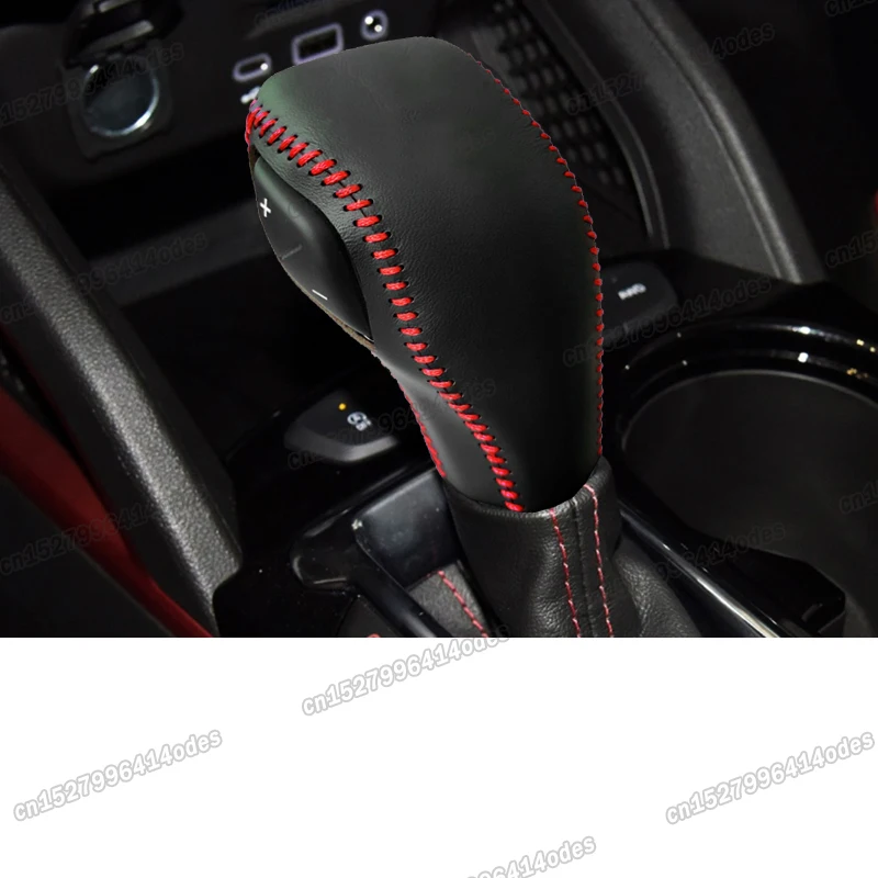 Leather Car Gear Shift Knob Cover for Chevrolet Equinox 2017 2018 2019 2020 Lever Head Protector Accessories 2021 2022 2023