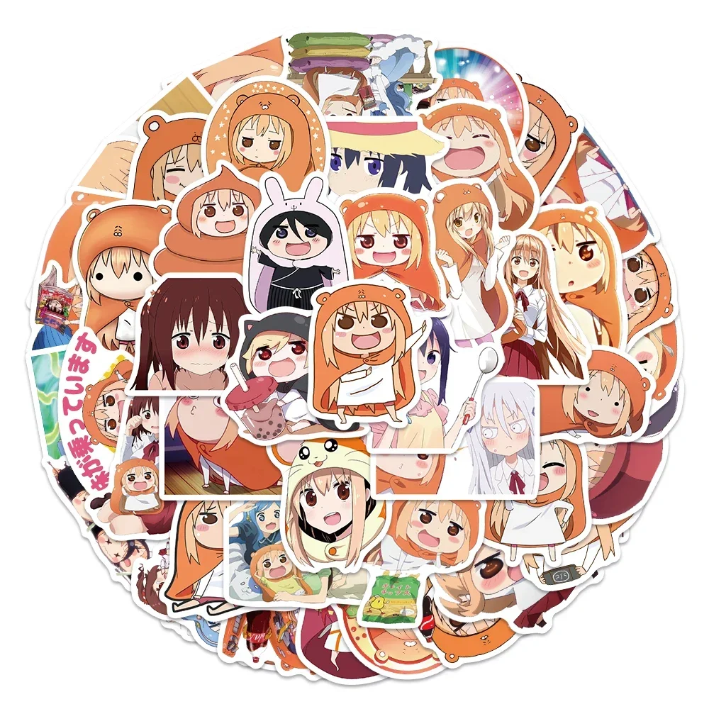 50шт Химото! Umaru-chan Аниме Наклейки Водостойкие Пвх Для Ноутбуков Скейтбордов