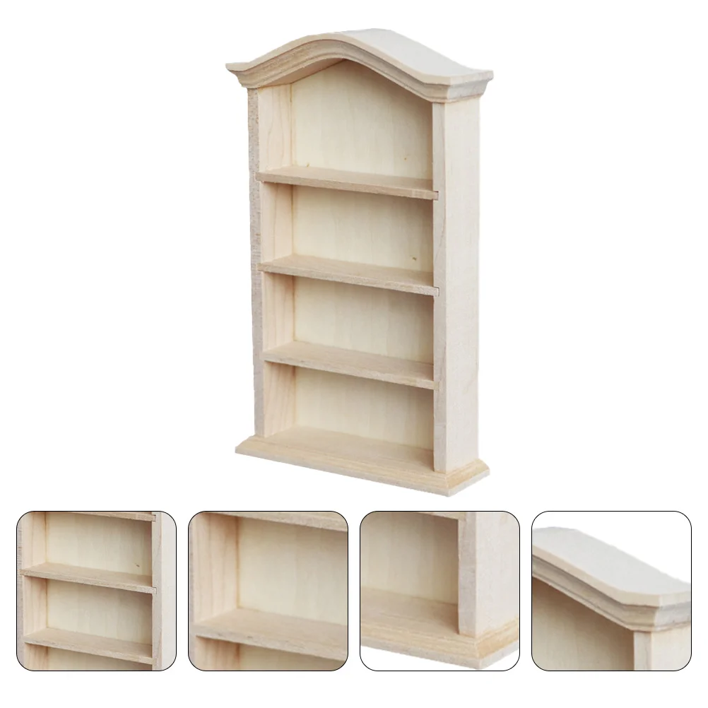 

Dollhouse Bookcase Storage Shelves Model Mini Home Simulation Accessory Japanese Decor DIY Modeling Toy Accessories Wooden Rack