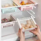 Регулируемая кухонная стойка для хранения в холодильнике, Домашний Органайзер, стеллаж для еды, выдвижная полка