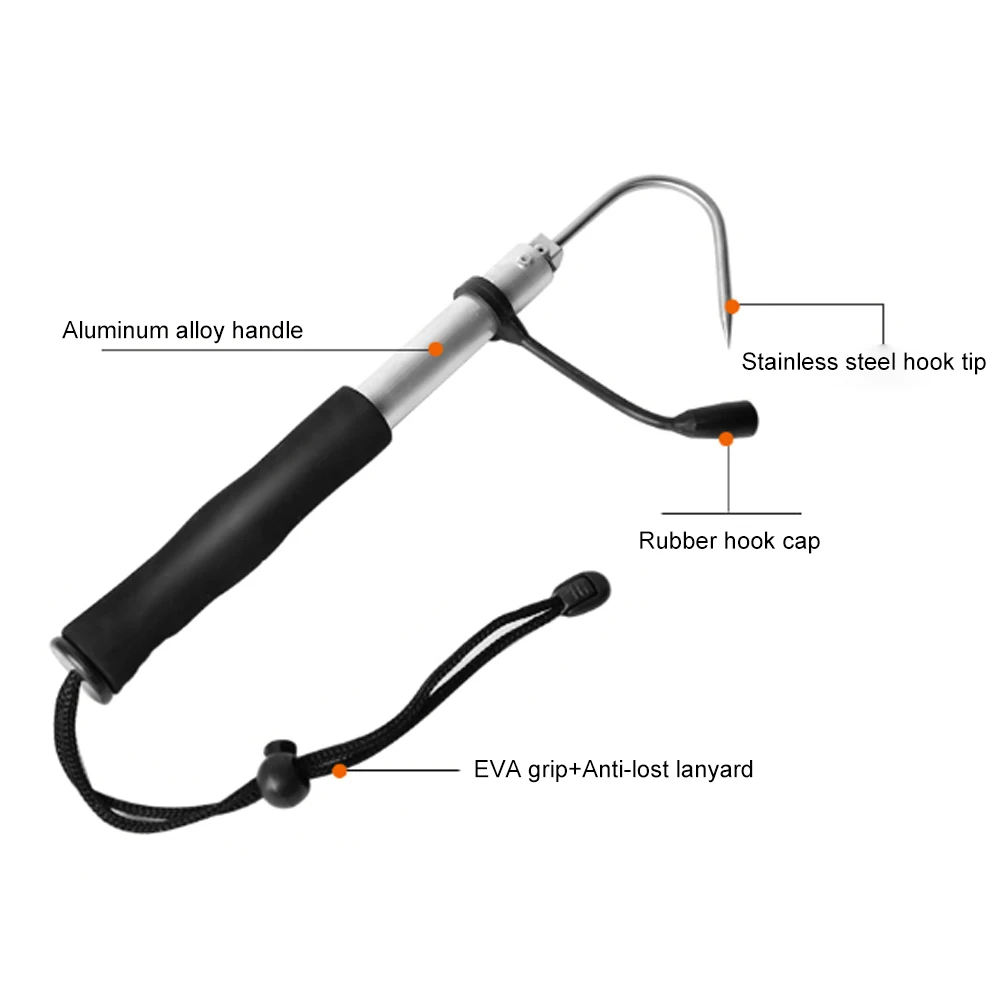 Телескопический рыболовный крючок 60 см/90 см/120 см из нержавеющей стали