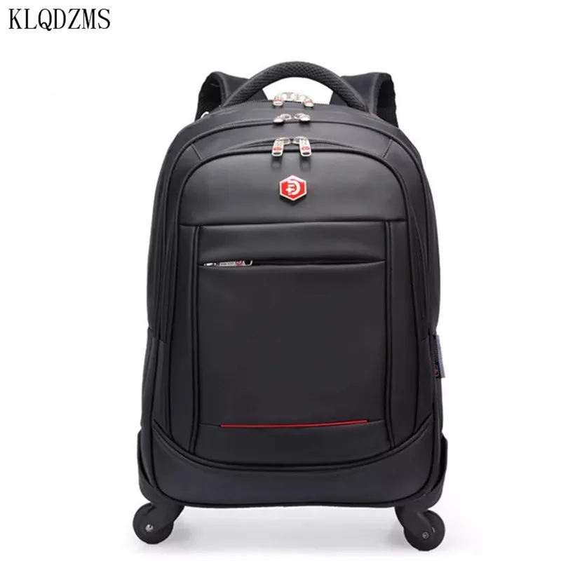 KLQDZMS  High Quality 18/20 Inch Oxford Travel Bag Swivel Multifunctional Shoulder Suitcase Wheels Carrying Rolling Luggage