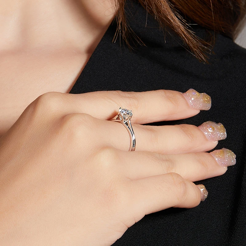 Женское Обручальное кольцо из серебра 1 0 пробы с муассанитом