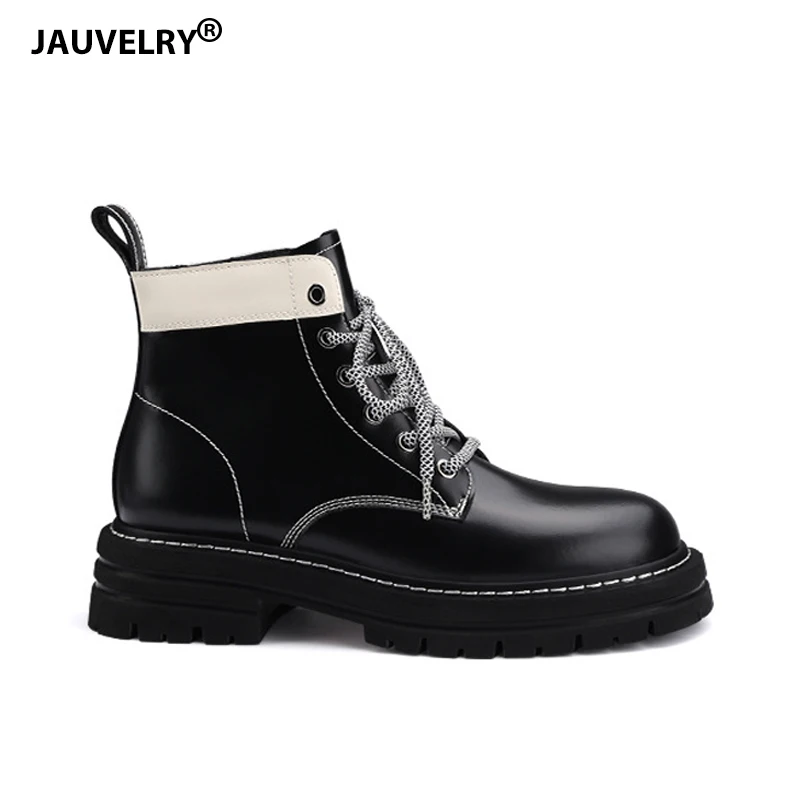 

Женские ботинки на толстой подошве, с круглым носком, на шнуровке