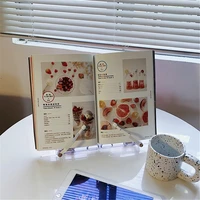 ins korean clear acrylic tablet desktop stand adjustable for ipad 12 9inch with bag reading rest with fixed kitchen cookbook