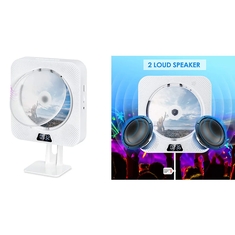 

Portable CD Player Bluetooth Built-In Home Audio USB MP3 Player