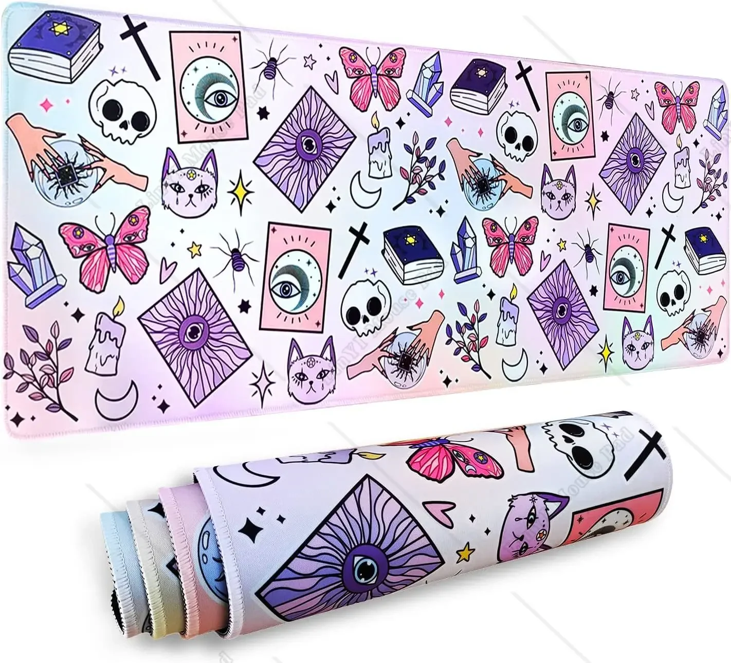 Kawaii Коврик для мыши XL Симпатичный большой игровой коврик Фиолетовый Розовый