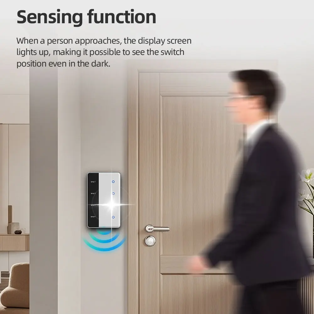 Фото Умный настенный выключатель Zigbee DIY с сенсорным экраном (тип США) для Tuya, поддерживает Home Assistant через Z2M ZHA №5