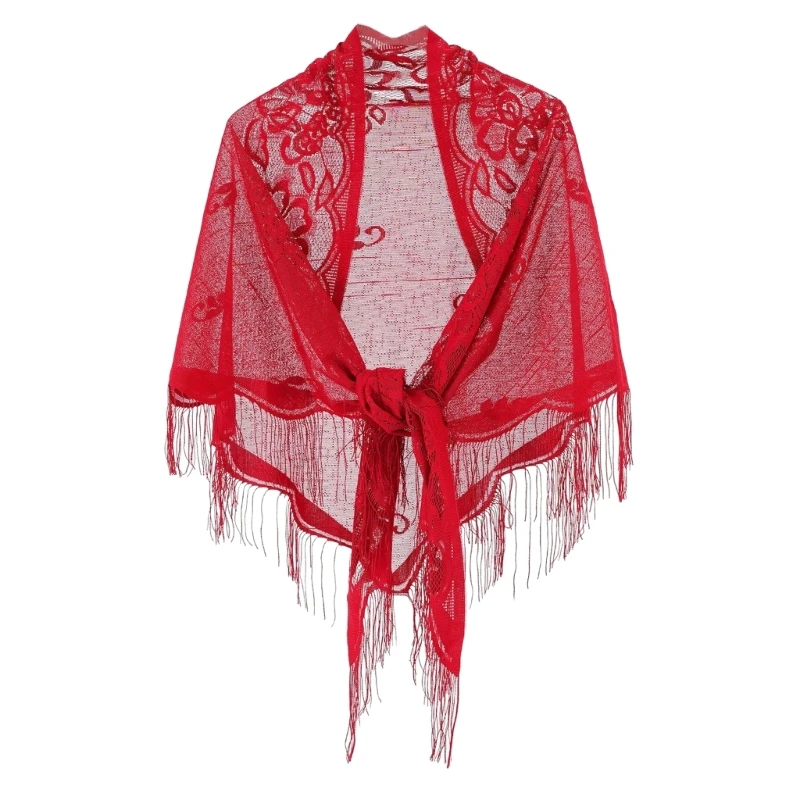 

Woman Lightweight Floral Pattern Shawl for Mother Summer Wedding Party Sunproof 57BD