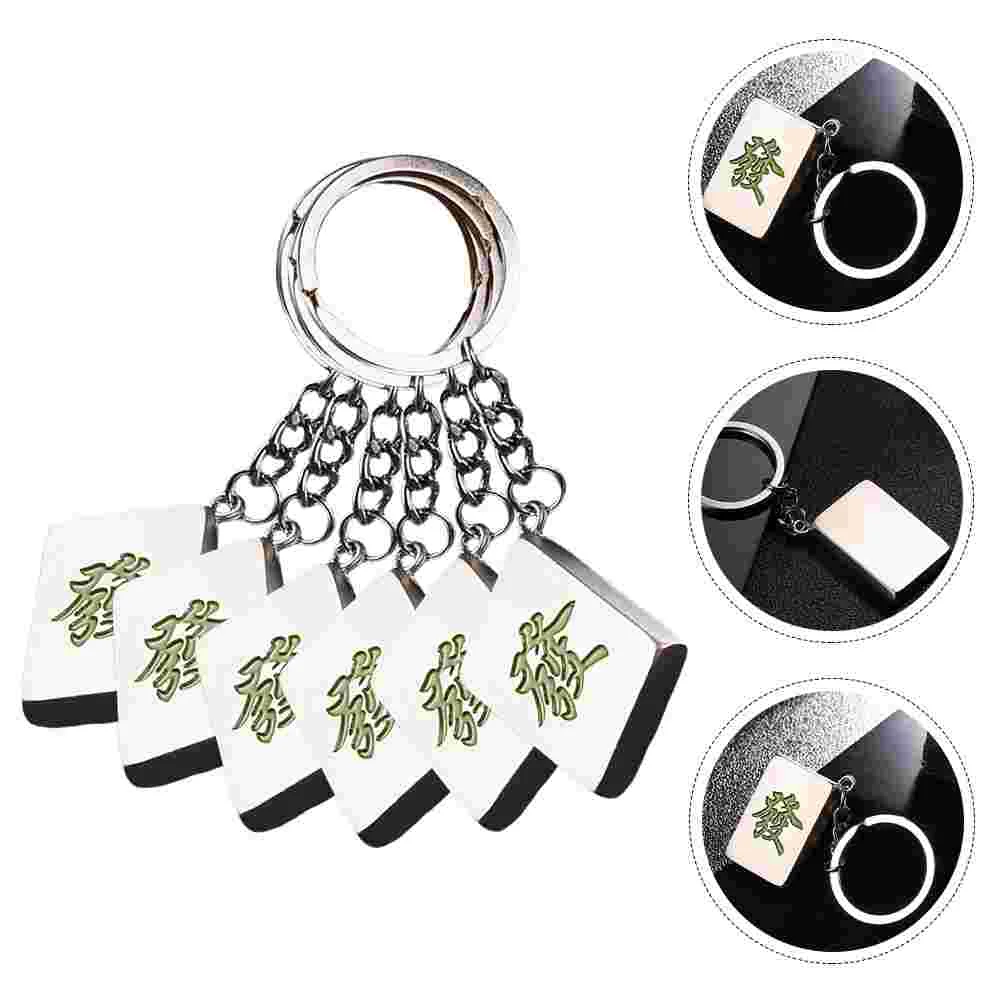 

Keychain Mahjong Key Lucky Chinese Shui Feng Chain Charm Fortune Gift Ring Pendantdecoration Tile Dice Wealth Keyring Purse