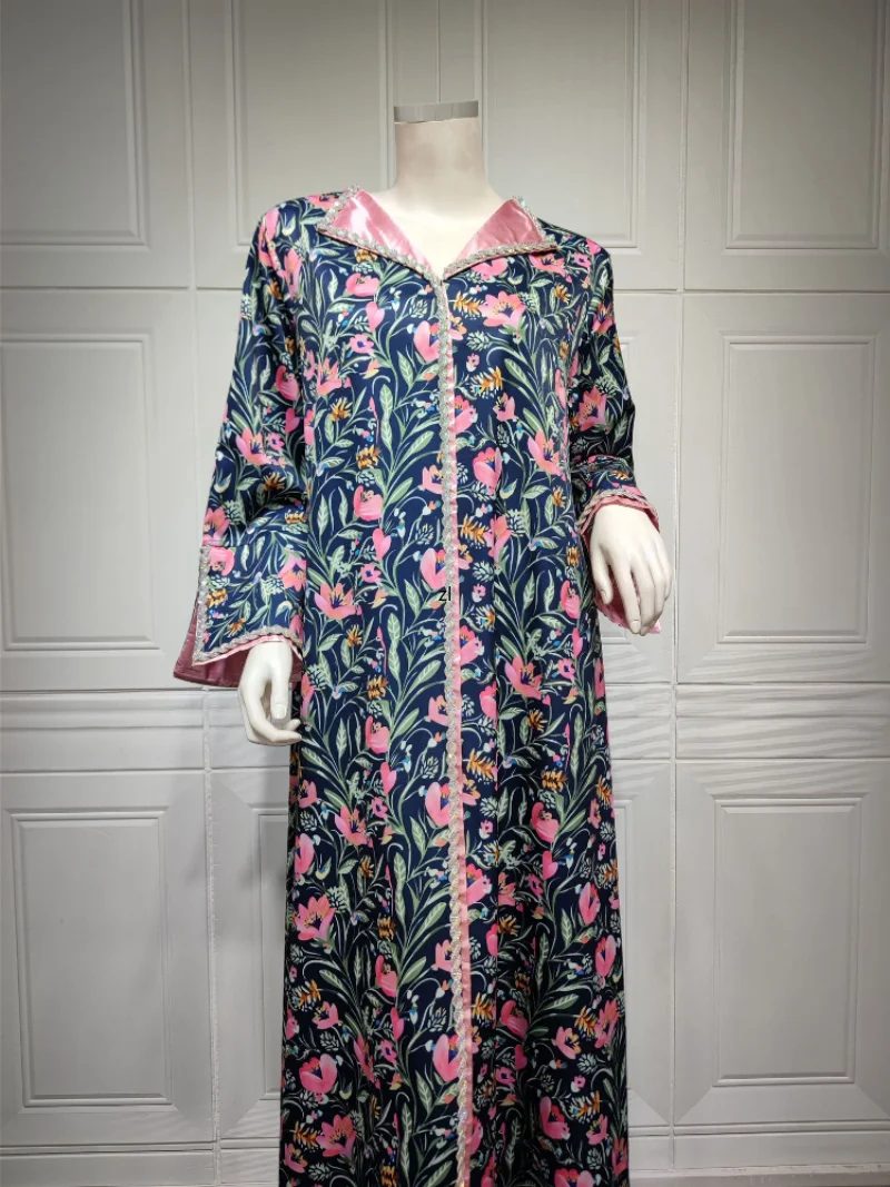 Eid Party Muslim Diamond Dress Women Ramadan Abaya Mubarak Dubai Turkey Islam Robe Caftan Marocain Femme Musulmane Vestidos 2023